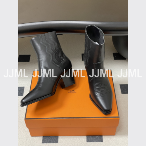 에르메스 베가스 앵클 부츠 블랙 레더