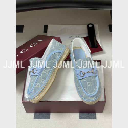 구찌 홀스빗 에스파드리유 로퍼 스카이블루