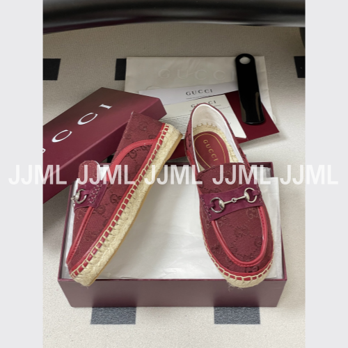 구찌 홀스빗 에스파드리유 로퍼 레드