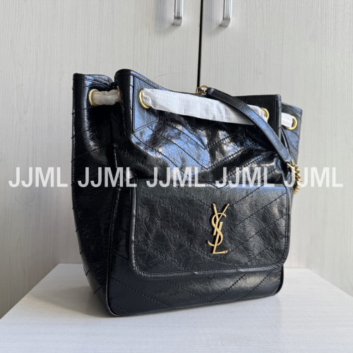 생로랑 니키 스몰 쇼핑백 블랙