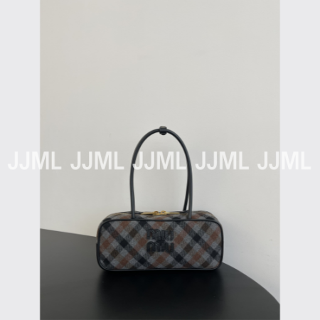 미우미우 보 플레이드 백 번트 시에나 파파야