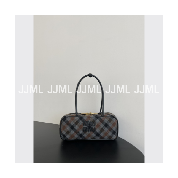 미우미우 보 플레이드 백 번트 시에나 파파야