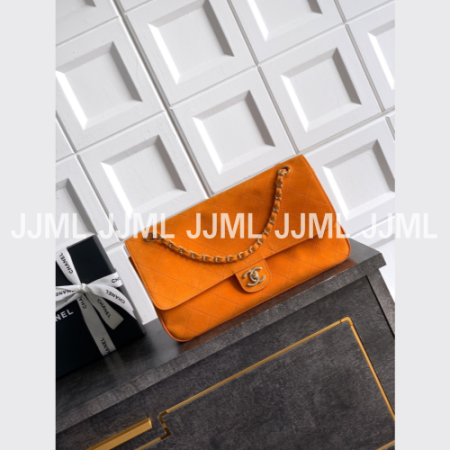 샤넬 26SS 마티유블라지 플랩백 스웨이드 오렌지