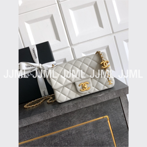 샤넬 25B 미니 플랩백 20 라이트그레이