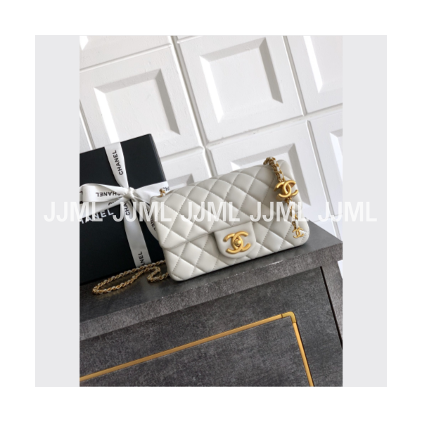 샤넬 25B 미니 플랩백 20 라이트그레이