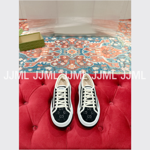 구찌 GG 테니스 1977 플랫폼 스니커즈 블랙