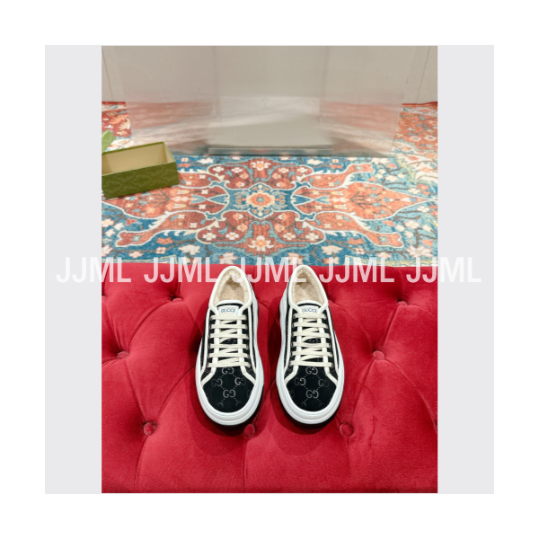 구찌 GG 테니스 1977 플랫폼 스니커즈 블랙