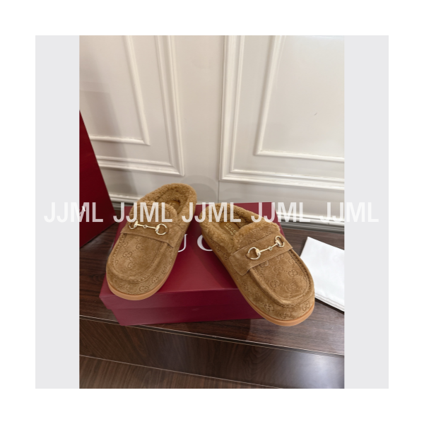 구찌 홀스빗 뮬 브라운 GG 스웨이드