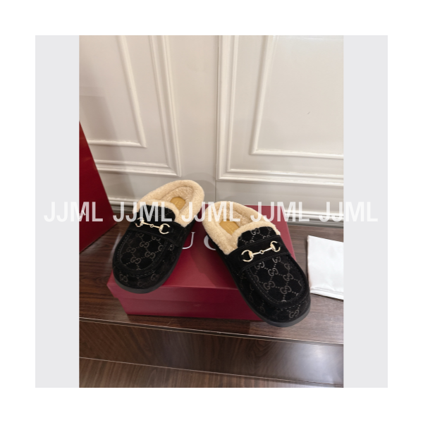 구찌 홀스빗 뮬 블랙 GG 스웨이드