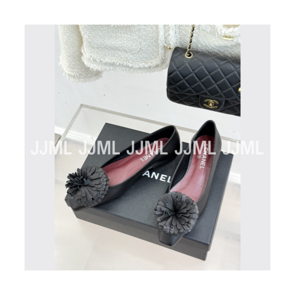 샤넬 카멜리아 플랫 블랙