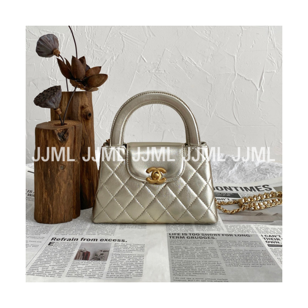 샤넬 25A Kelly nano 메탈릭 골드