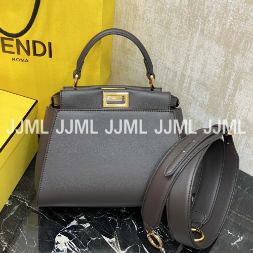 펜디 피카부 미니 토트 숄더백 초코브라운