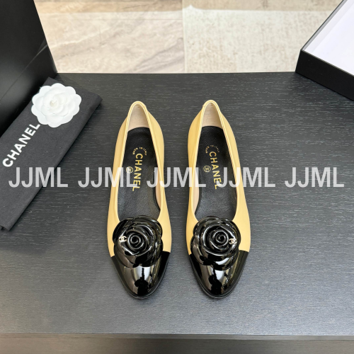 샤넬 까멜리아 발레리나 플랫슈즈 투톤 베이지