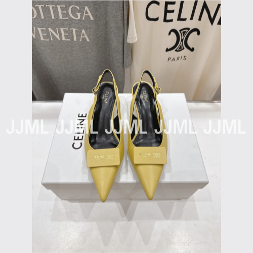 셀린느 알마 트리옹프 옐로우 카프스킨 슬링백힐