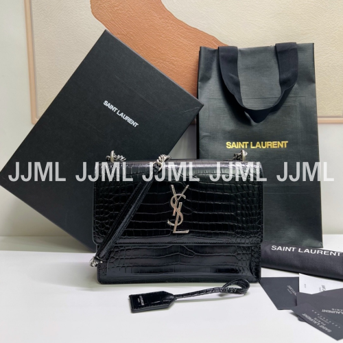 입생로랑 크로커다일 선셋백 블랙은장