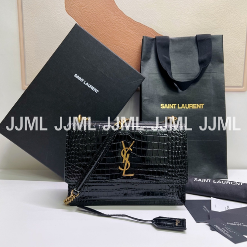 입생로랑 크로커다일 선셋백 블랙금장