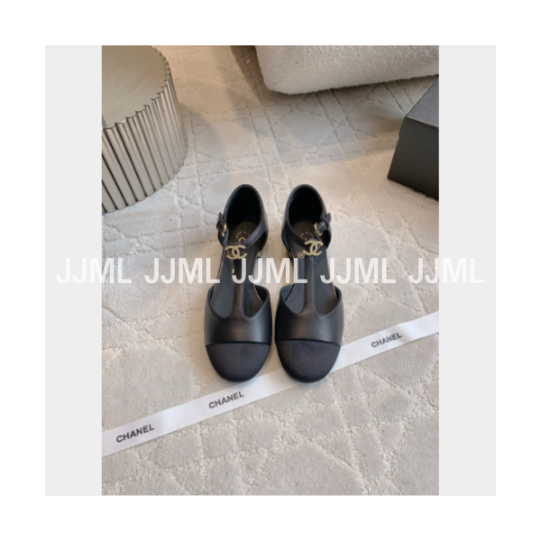 샤넬 투톤 앵클 메리제인 슈즈 블랙