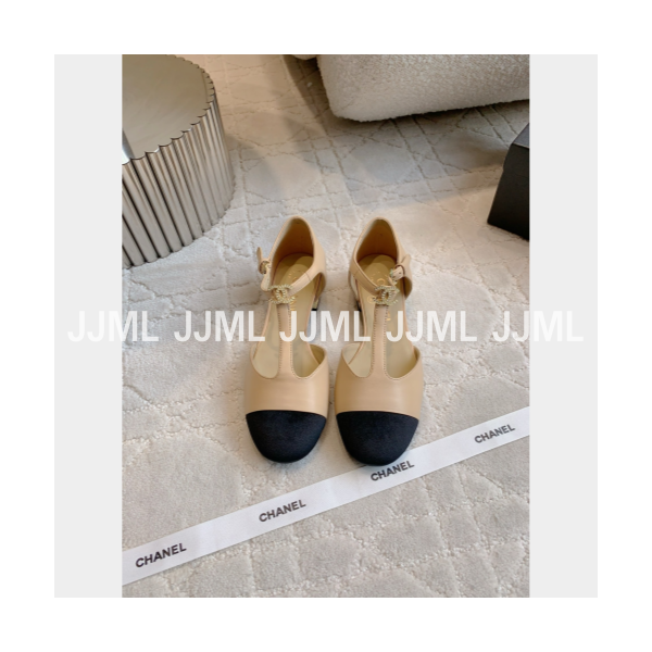 샤넬 투톤 앵클 메리제인 슈즈 베이지