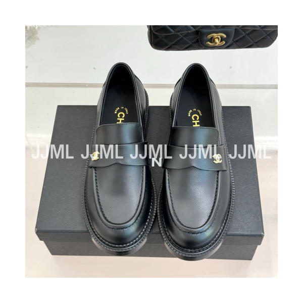 샤넬 CC로고 모카슈즈 블랙