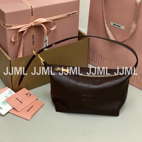 미우미우 나파 가죽 파우치 숄더백 버건디