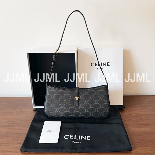 셀린느 티나 숄더백 트리옹프 캔버스 블랙