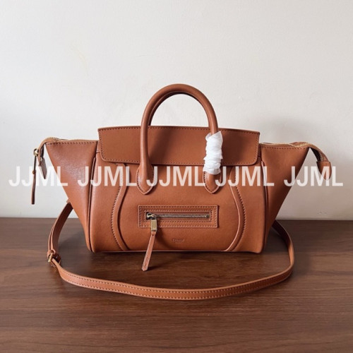 셀린느 뉴러기지백 서플 샤이니 램스킨 탄 브라운