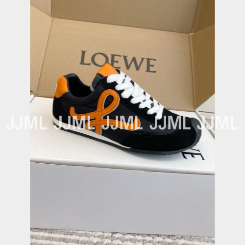 로에베 발레 러너 2.0 스니커즈 스웨이드 블랙 오렌지