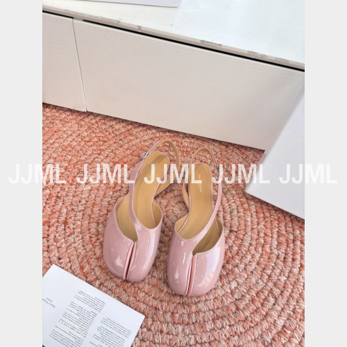 메종마르지엘라 페이던트 가죽 타비 슬링백 샌들 핑크