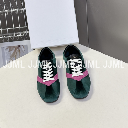 셀린느 트리옹프 레이서 로우탑 스니커즈 그린 핑크