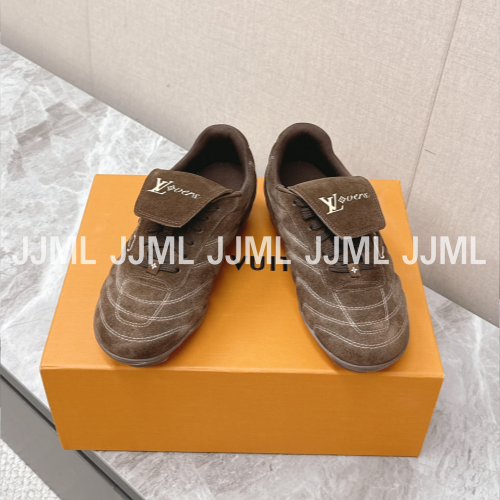 루이비통 풋프린트 사커 슈즈 브라운 스웨이드