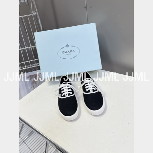 프라다 드릴 패브릭 스니커즈 블랙