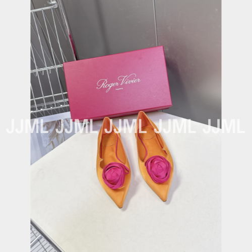 로저비비에 새틴 로즈 비비에 펌프스 오렌지