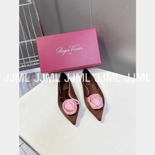 로저비비에 새틴 로즈 비비에 펌프스 브라운