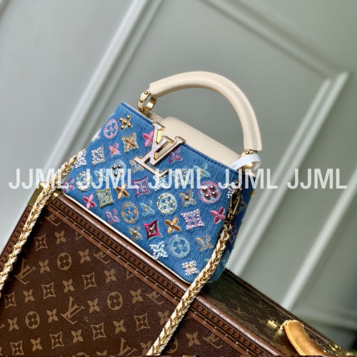 루이비통 데님 카퓌신 미니 아이보리 핸들 M12947