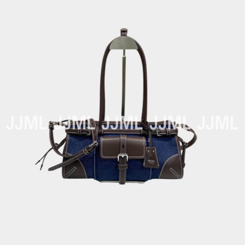 프라다 보니 미디엄 데님 핸드백 1BA426