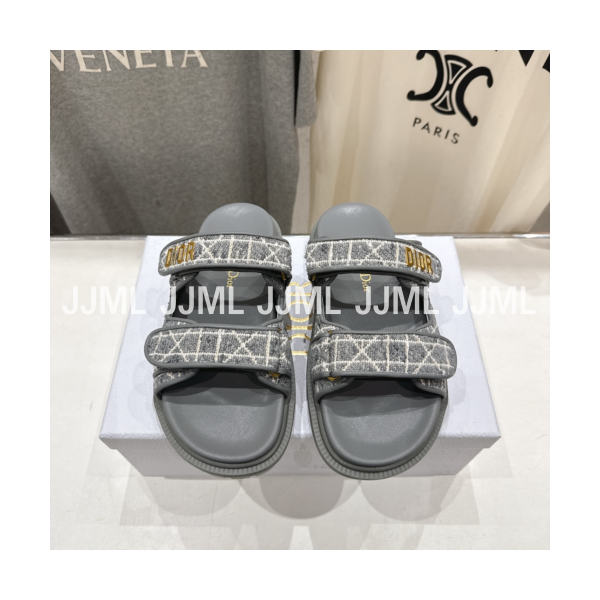 디올 액트 자카드 슬라이드 그레이 화이트