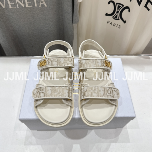 디올 액트 자카드 샌들 아이보리 골드