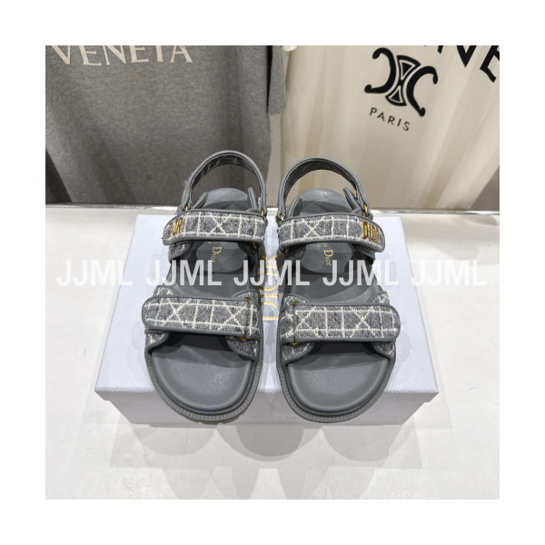 디올 액트 자카드 샌들 그레이 화이트