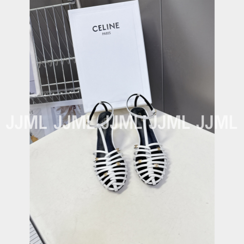 셀린느 케이지 스트래피 샌들 화이트 ( 굽 6 / 8 )