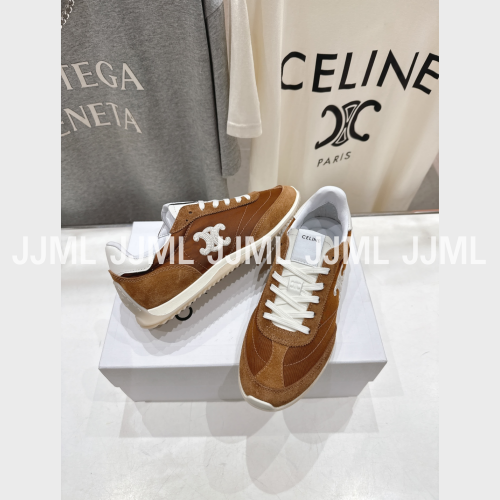 셀린느 트리옹프 레이서 로우 탑 스니커즈 브라운