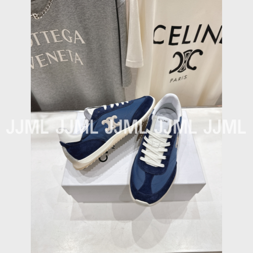 셀린느 트리옹프 레이서 로우 탑 스니커즈 네이비