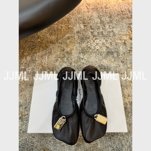 메종마르지엘라 메탈 발렛 플랫슈즈 블랙