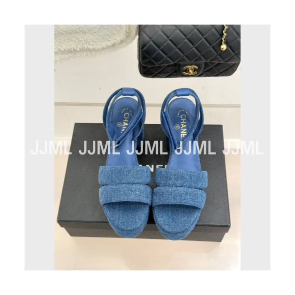 샤넬 가보시힐 샌들 데님