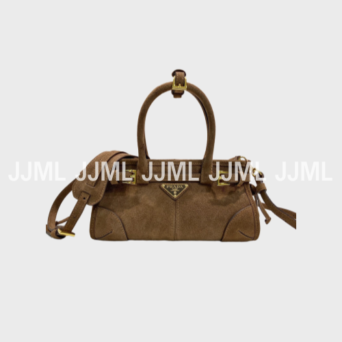 프라다 소프트럭스 스웨이드 브라운 1BA486