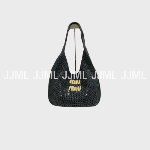 미우미우 크로셰 쇼핑백 블랙 5BC116