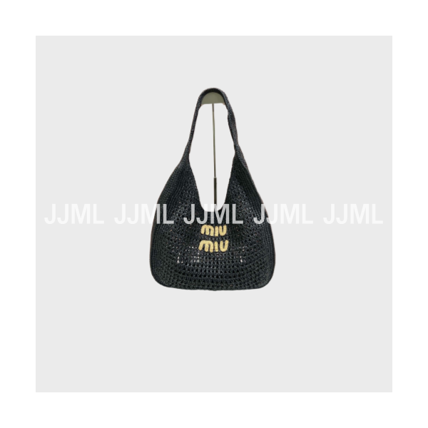 미우미우 크로셰 쇼핑백 블랙 5BC116