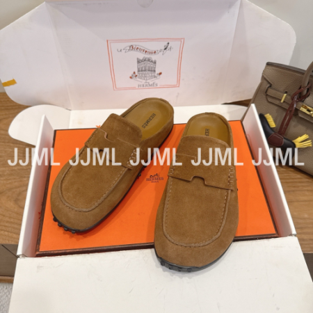 에르메스 믹스 뮬 스웨이드 캬멜