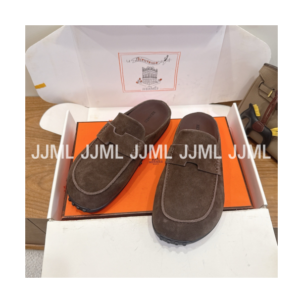 에르메스 믹스 뮬 스웨이드 브라운