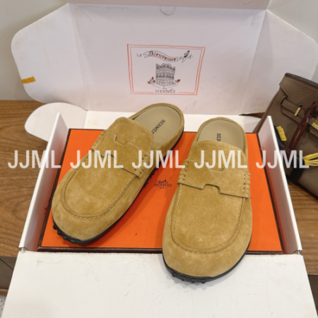 에르메스 믹스 뮬 스웨이드 버터