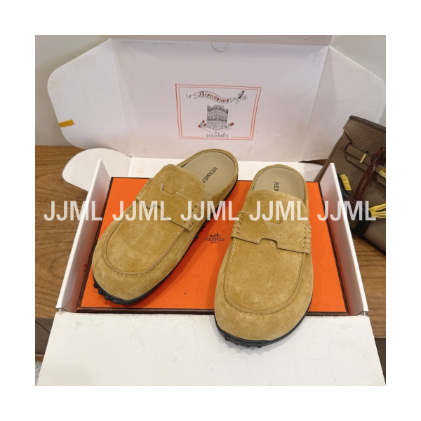 에르메스 믹스 뮬 스웨이드 버터